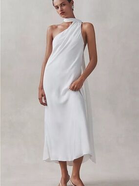 chinese dress ladies Soft Satin One Shoulder Side Slit Silky Long Mermaid Bridesmaid Dresses  Online main image 0